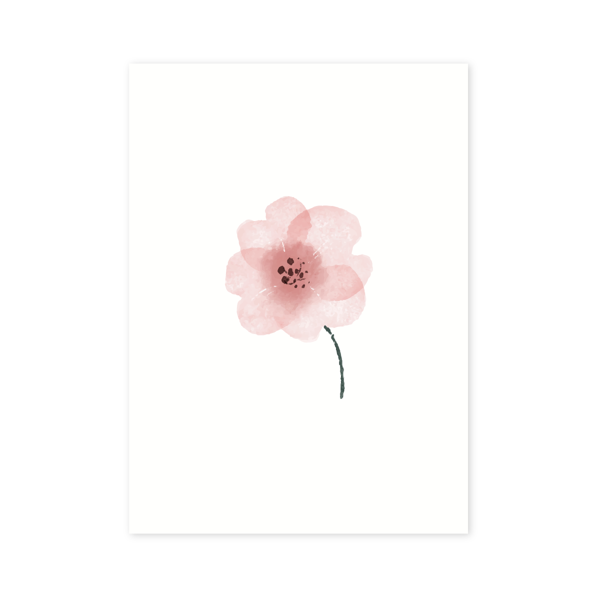 Rose bloem roze kaart