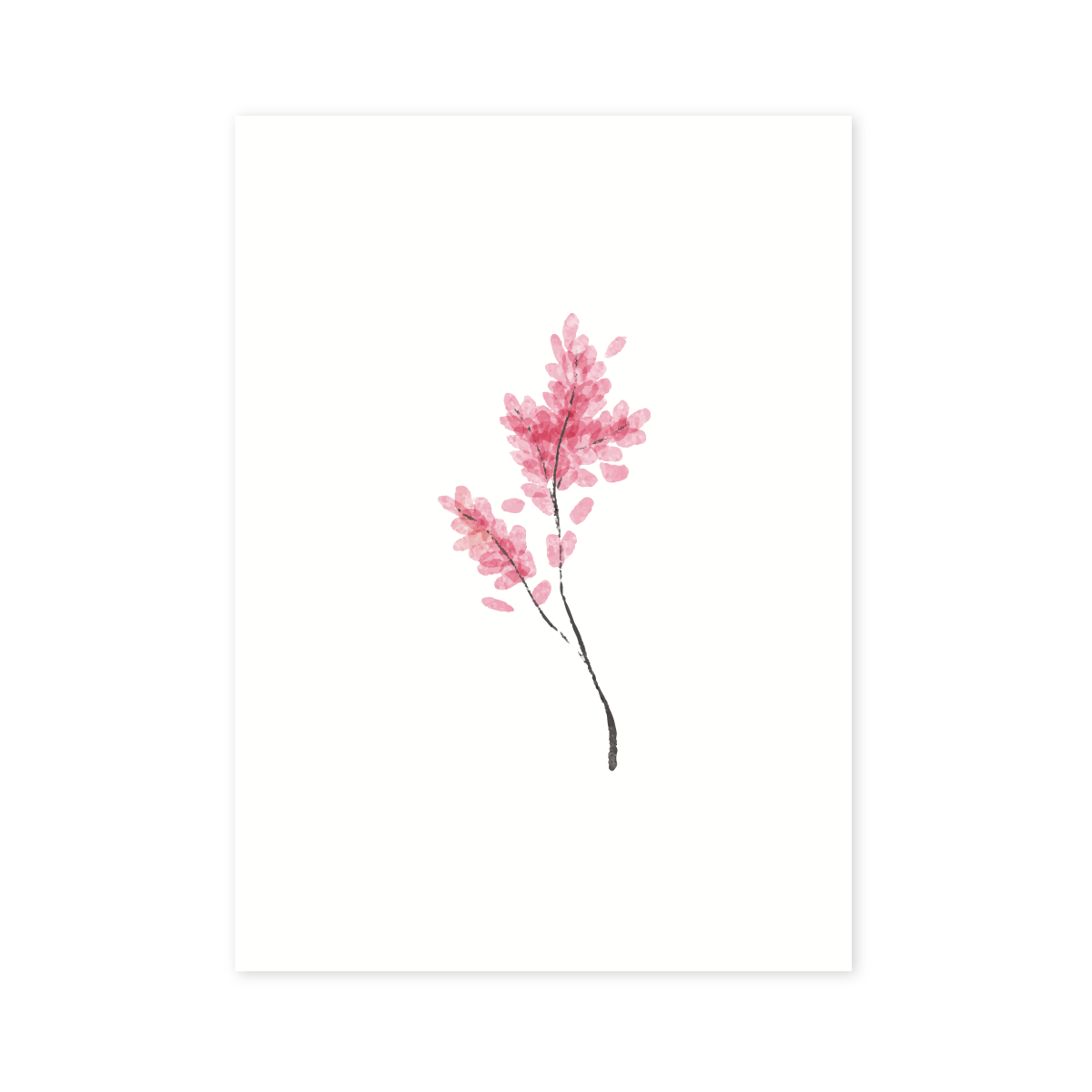 roze rose bloemen tak kaart