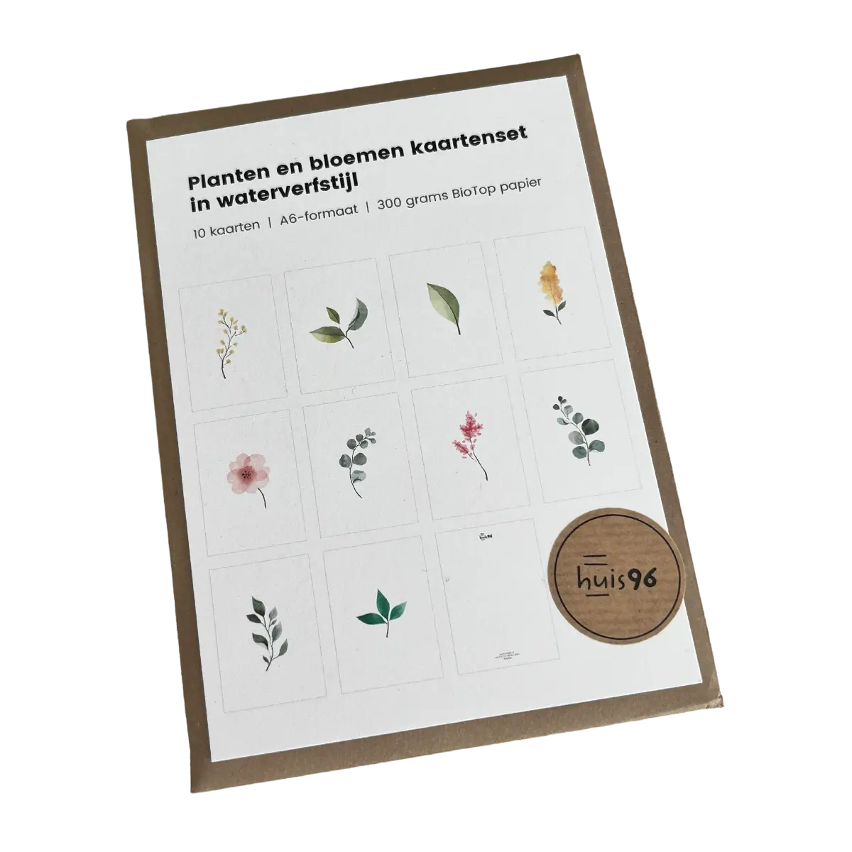 Planten en bloemen kaarten waterverf stijl