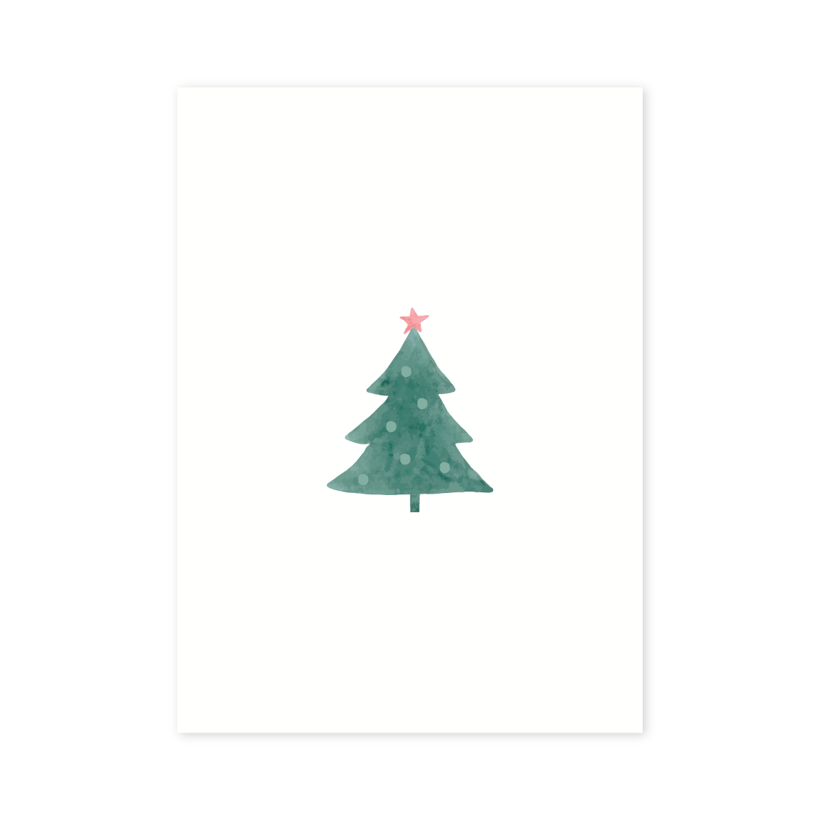 Kerstkaart groen kerstboom