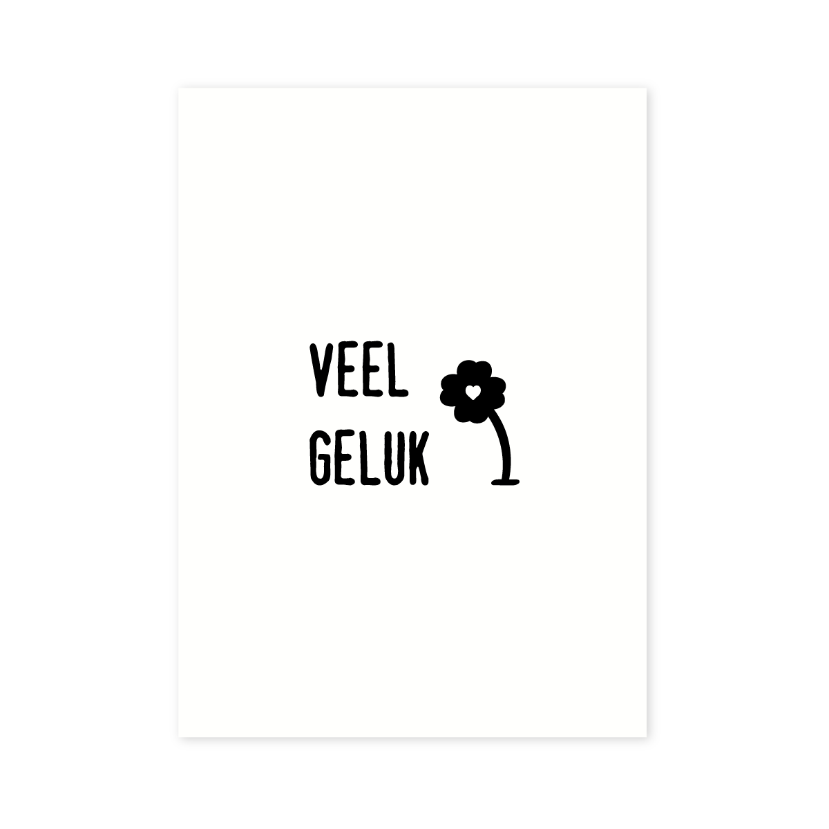 Veel geluk klavertje gelukskaart